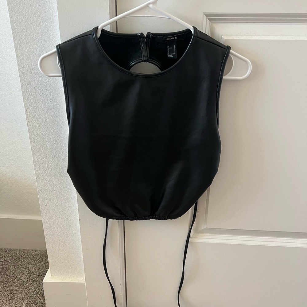 Forever 21 leather crop top